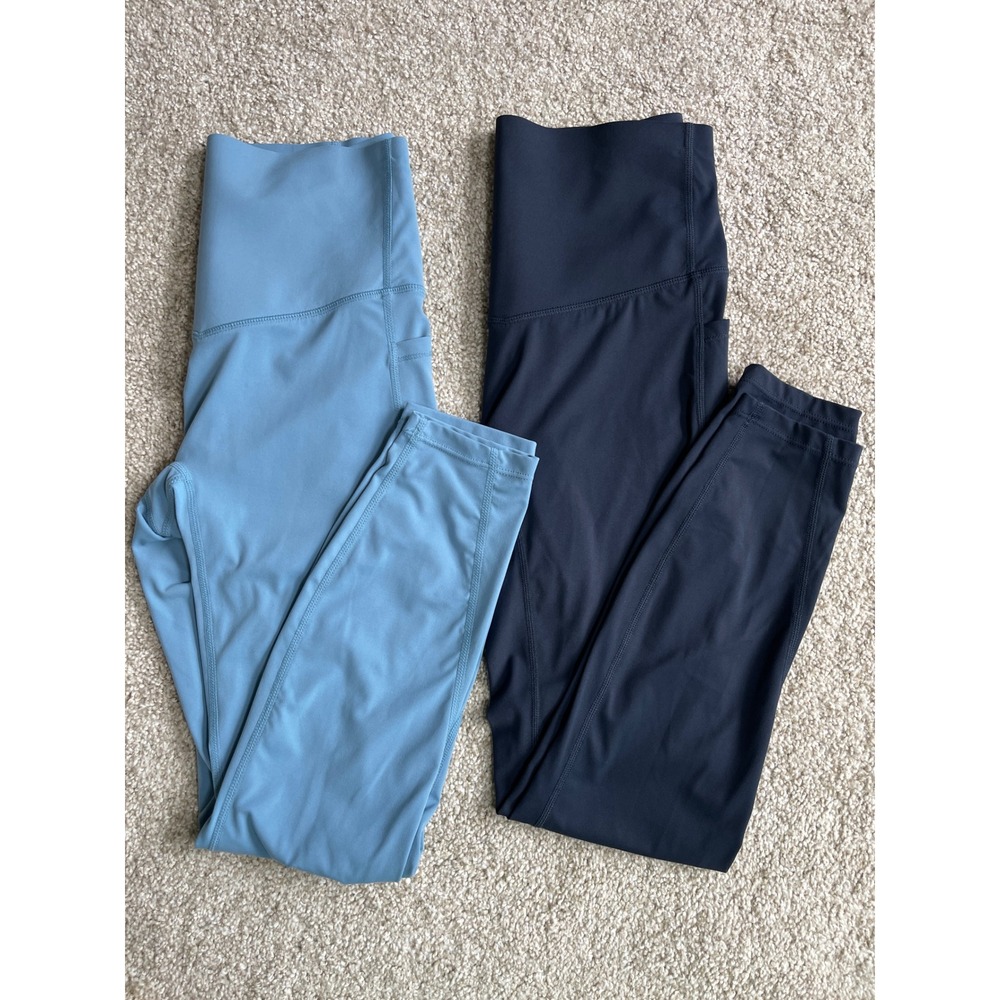 Halara 7/8 High Waisted Leggings Bundle Navy Blue Small 2 Pack Pockets